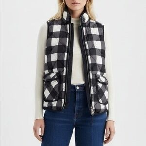 Woolrich Navy Blue Plaid Puffer Vest